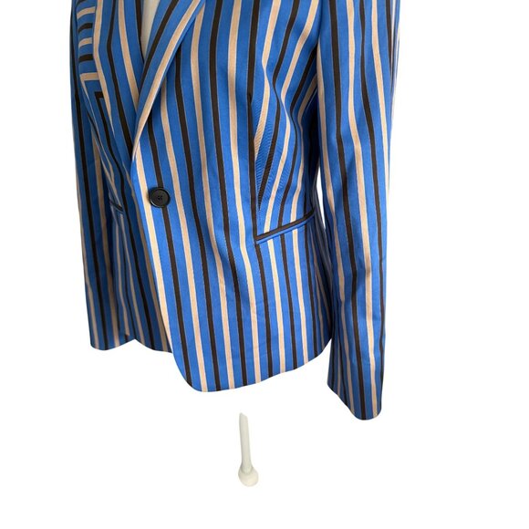 AKRIS PUNTO Blue Pinstriped Blazer Jacket Size US 8 - Picture 10 of 13